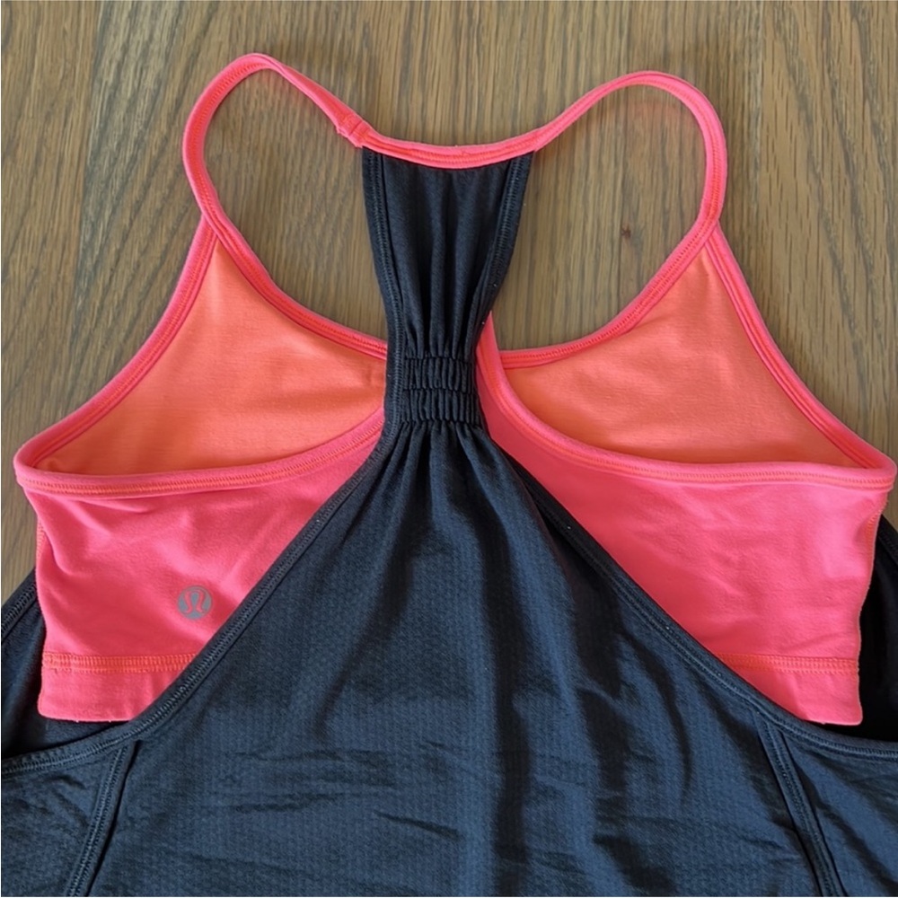 Lululemon Tank Top Bundle Sz 6 Women’s Turbo Tuck Me In Black Orange Gray Sporty - Picture 10 of 12